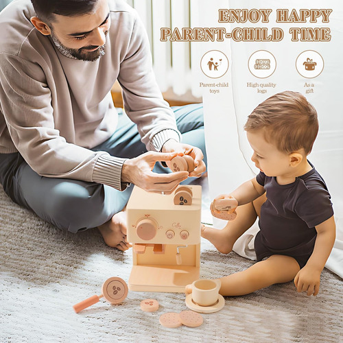 Juego De Cafetera Para Niños, Cafetera De Madera Para Niños