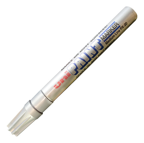 Marcador De Pintura Uni Paint Px20 Plata 2.2 A 2.8mm 12pzs