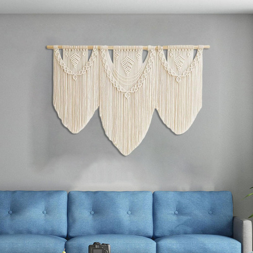 Tapiz Grande De Macramé Para Colgar En La Pared, Tejido A
