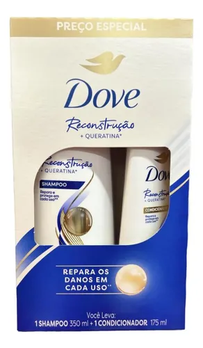 Kit Shampoo 350ml + Condicionador 175ml Dove Reconstrução