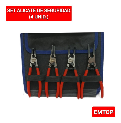 Set Alicate De Seguridad (4 Unid.) Marca Emtop