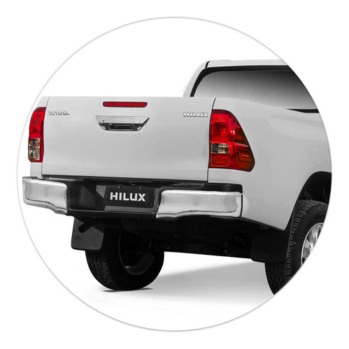 Imagem 2 de 4 de Ponteira Parachoque Traseira Hilux 2020 Cromado Bepo