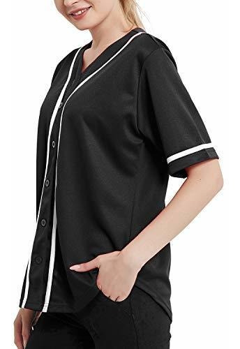 Imagen 4 de 6 de Toptie Mujeres Baseball Jersey Hip Hop Hipster Button Down B
