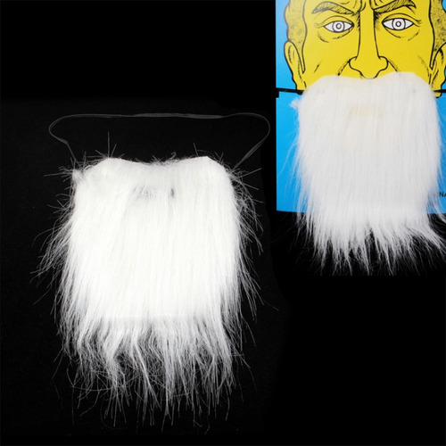 Barba Falsa De Bigote Espeso Blanco Con Correa Elástica
