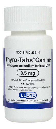 Thyrotabs Hipotiroidismo Perros 0,5mg X 120 Tabletas