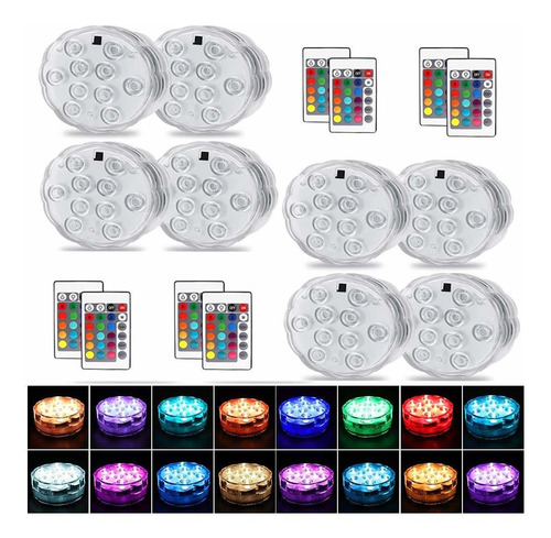 8 Luz Led Sumergible Concontrole Remoto Calabaza Kinhon