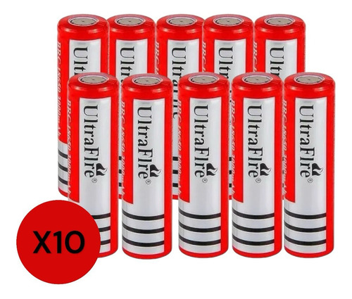 X 10 Pilas Bateria 18650 3.7v 7800mah Li-ion Recargable