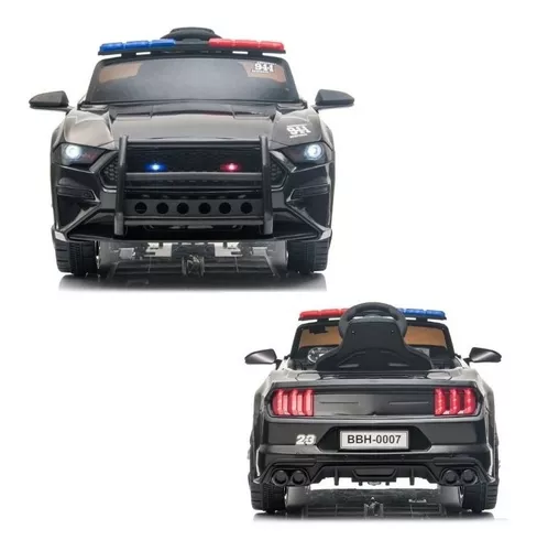 Mini Carro Elétrico Policia com Som e Controle Remoto 12V - 692 - Real  Brinquedos