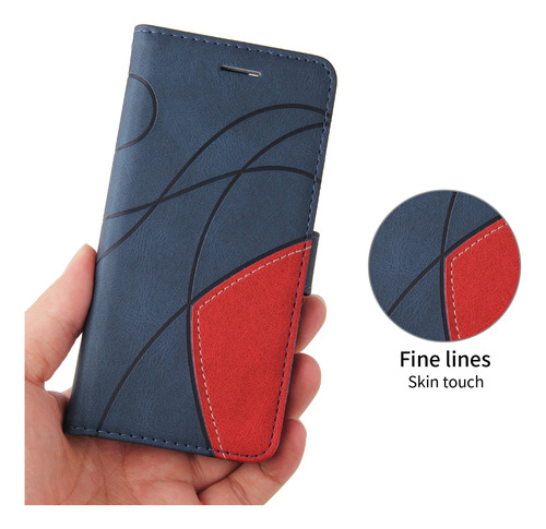 Funda Protectora Tipo Cartera De Piel Sintética De Alta Calidad Para La Serie Huawei, Con Ranura Para Tarjetas, Color Azul