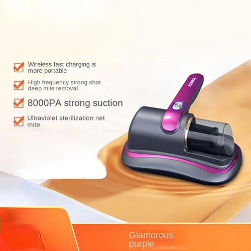 Aspirador Portátil Anti-ácaro Esterilização Luz Uv Sem Fio Cor Rose