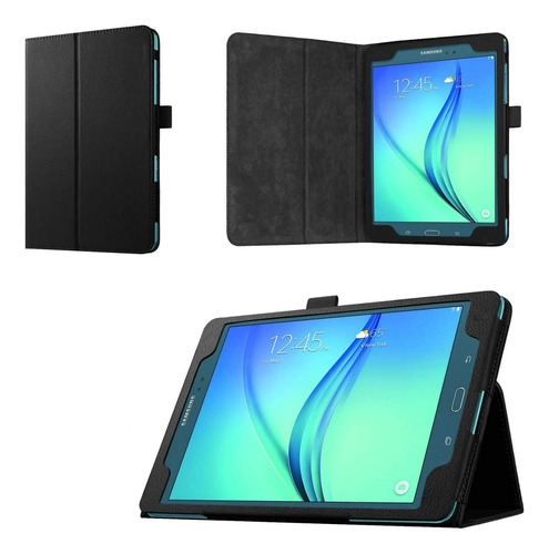 Funda Piel Vegana Para Samsung Galaxy Tab 9,7  Sm-t550 Negro