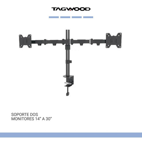 Imagen 5 de 6 de Soporte Tagwood HSPC08 de mesa para TV/Monitor de 13" a 40" negro