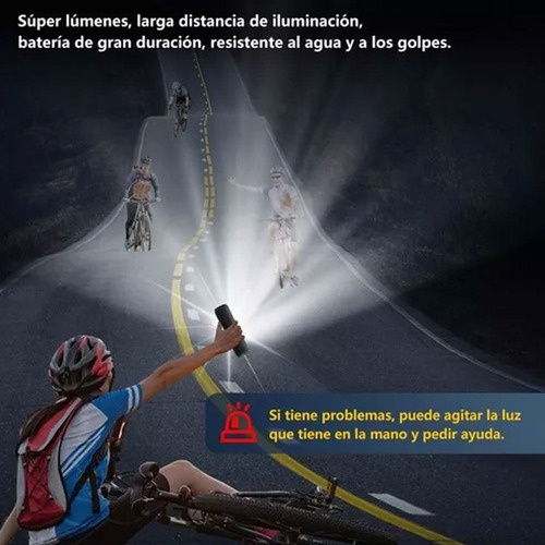 Luces De Bicicleta Recargables De Linternas Potente 5 Led