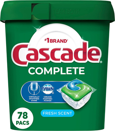 Detergente Lavavajillas Cascade Complete Aroma Fresco 78 Pzs