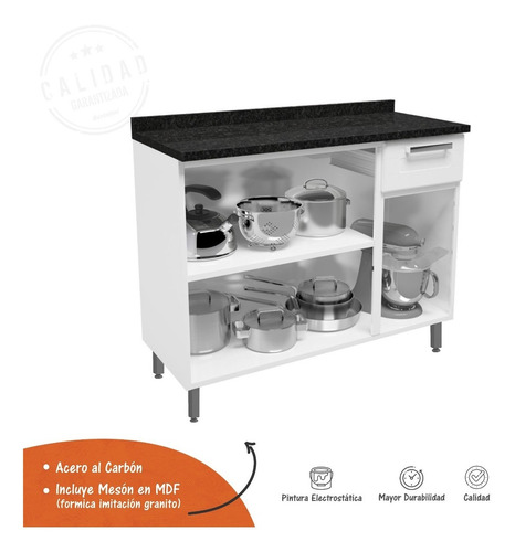 Imagen 4 de 8 de Mueble Inferior Con Mesón 3 Puertas 2 Cajones Bertolini
