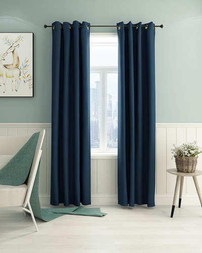 Furinno Collins - Cortina De 52 X 95 Pulgadas, Color Azul Os