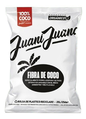 Imagen 1 de 10 de Fibra De Coco Juani Juana 25l 100% Coco Cogoshop Grow