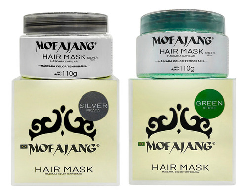  Mofajang Coloração Temporária Silver + Green 110g Tróia Har Tom Silver-green