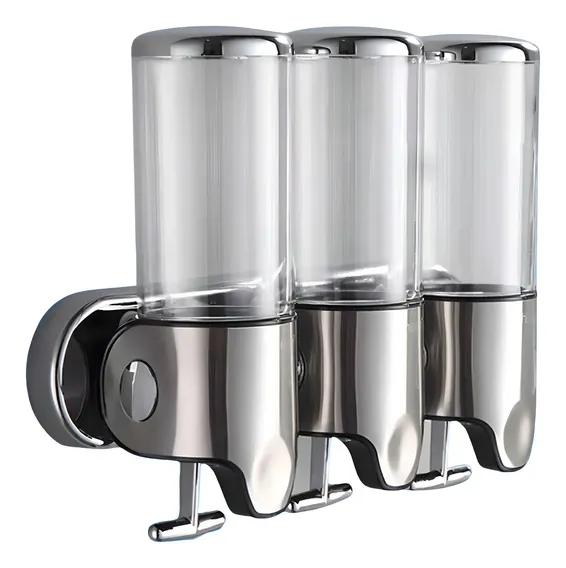 Dispenser GSF Parede Inox para Shampoo Sabonete Líquido Cozinha Banheiro 500ml