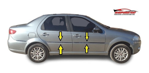 Fiat Siena Elx Baguetas De Puertas Cromadas Alternativas 4pz