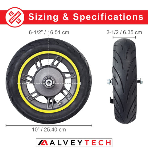Alveytech Conjunto Rueda Delantera 10 Pulgadas Max G30 Mmg