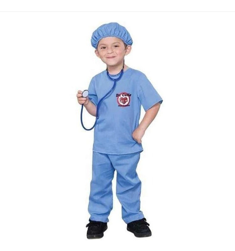 Disfraz Scrubs Kit Doctor Doctora Niños + Bordado De Nombre