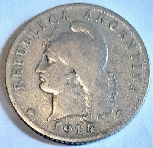 Argentina 20 Centavos 1914 Moneda Escasa