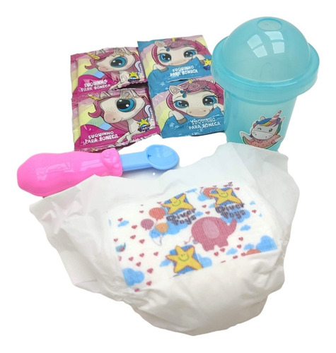Imagem 3 de 7 de Boneca Faz Xixi Bebe My Little Descolada Fone De Ouvido Suco