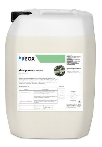 Shampoo Seco Ecológico Eox 22 Litros