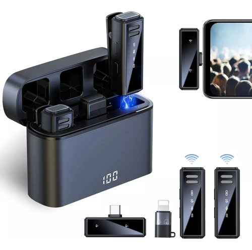 Micrófono Inalámbrico Lavalier Solapa Para iPhone Y Android