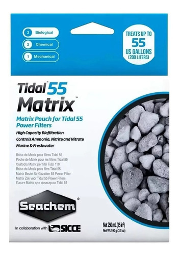 Recambio de filtro Seachem Matrix Tidal 55 Hangon Tidal