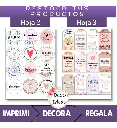 Kit Emprendimiento 06 Gracias Por Tu Compra Tags Etiquetas