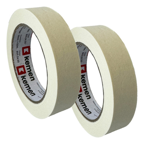 Cinta Papel Enmascarar Pintor 38mm X 50 Mts - Pack X2 Color Crema Lisa