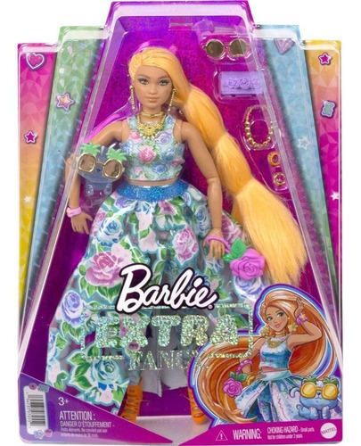 Muñeca Barbie Extra Fancy Con Mascota Y Vestido Floral