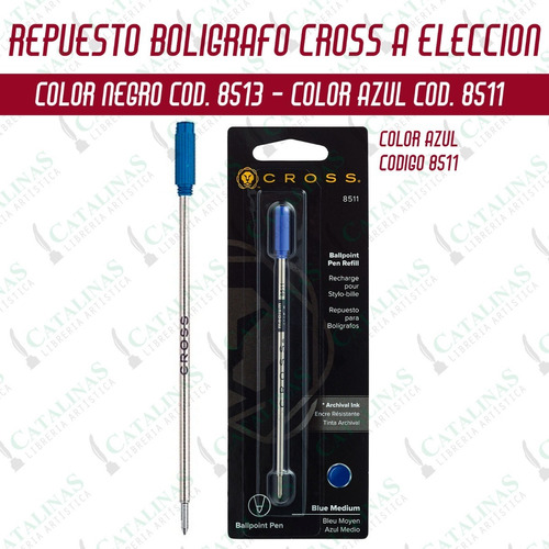 Repuesto Cross Boligrafo Azul 8511/negro 8513 Microcentro