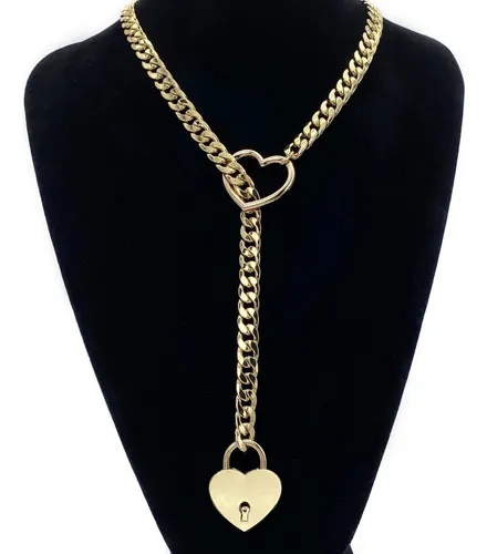 Cr Collar Candado Corazon Llave Cadena Sumiso Para Parejas