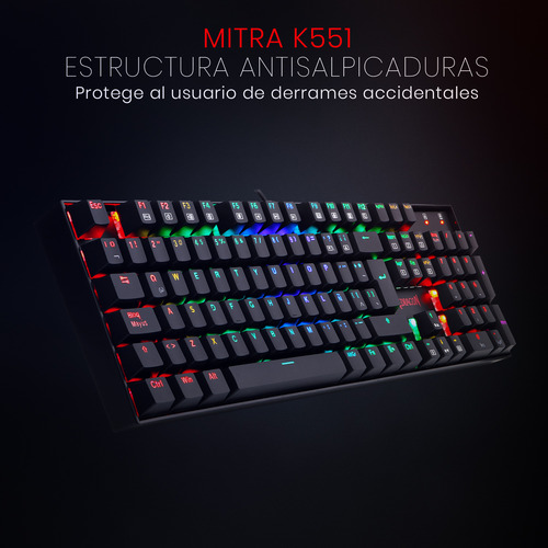 Teclado Gamer Mitra K551-rgb Negro Switch Red Español