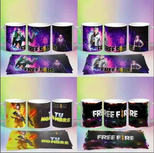 Plantillas Free Fire Para Tazas- Sublimación