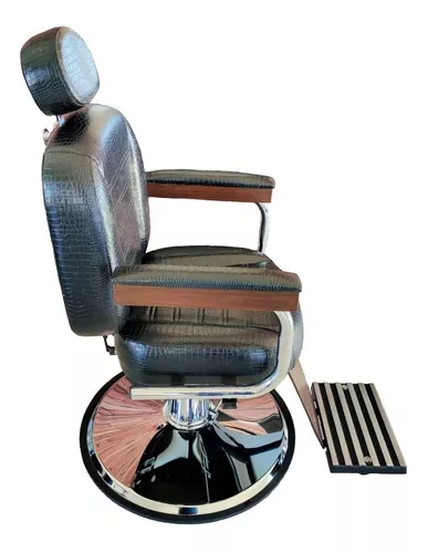 Cadeira de Barbeiro Reclinável Retro Base Cromada
