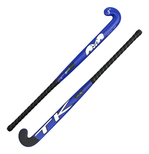 Palo Hockey Tk Junior Fibra De Vidrio Cesped Control Bow Color Azul Talle 36