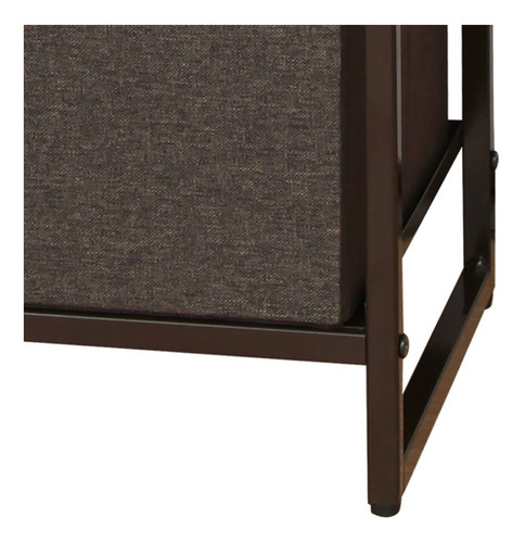 Mu:4life Cómoda Compacto 4 Cajon Tela Poli Estructura Metal Color Cafe Mixto