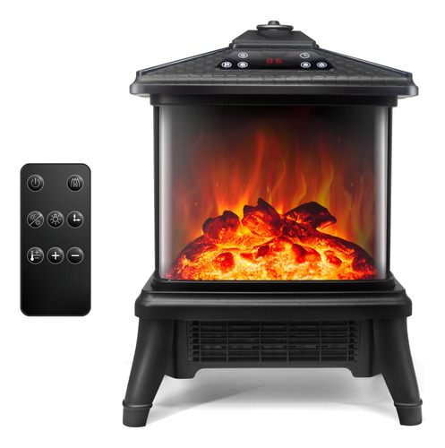 Calentador Electrico De Chimenea De 3 Caras De 1500 W, Porta