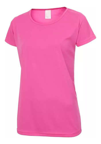 Remera Deportiva Entrenamiento Mujer Lisa Manga Corta Lycra 