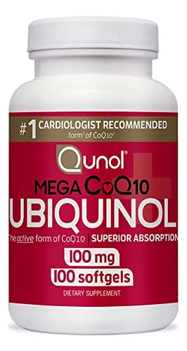 Suplemento Qunol Mega Ubiquinol Coq10 100 Mg 100 Cápsulas Bl