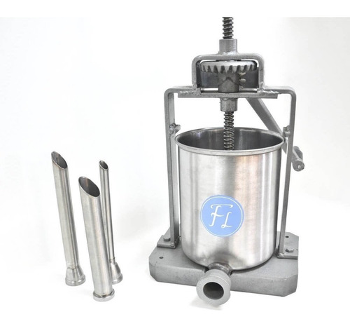 Imagen 2 de 6 de Embutidora Vertical 5 Kg Fineschi Con 3 Picos Acero Inoxidab