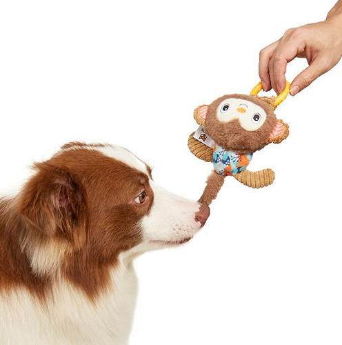 Juguete Para Perro Mono Peluche Plush Puppy Fofos Marrón Mono Puppy