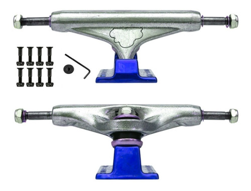 Truck Skate Stronger 139mm Mid Vazado Street + Paraf. Base