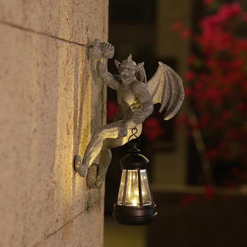 Estatua De Jardín De Esculturas De Con Iluminación Gris