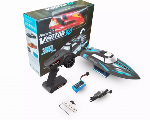 Lancha Rc 2.4ghz Racent Muy Rapida Bateria Extra - Completa