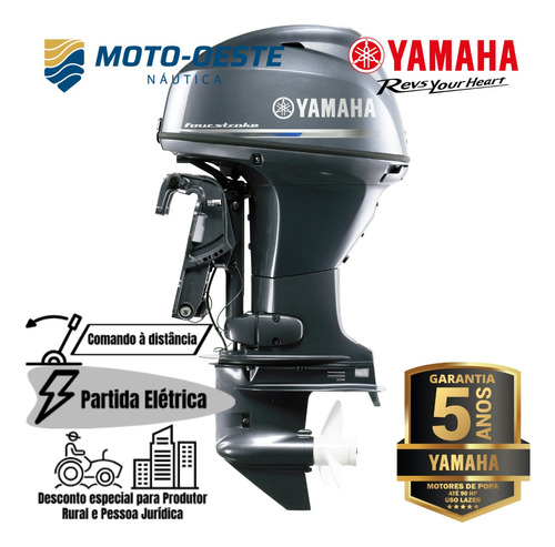 Motor De Popa Yahama 4t 40hp-fetl- Comando -leia A Descrição